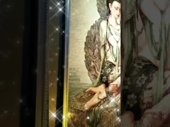 Oriental Sacred Artwork: Handmade Bodhisattva Mosaic Panel in Natural StoneArtistic Mural Wall Decor